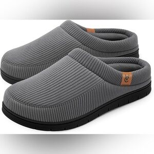 NWOT VERACOZY Men Grey Gray Memory Foam House Loafer Moccasin Slippers 11-12